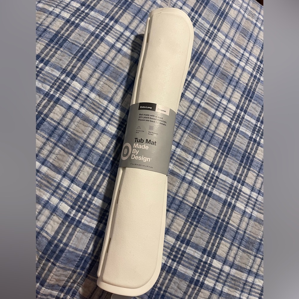 White, Extra Long Non-Slip Tub Mat